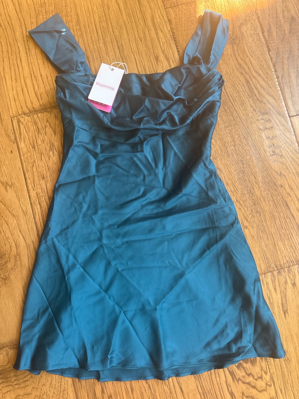 Beginning Boutique Zoella Teal Off Shoulder Mini Dress US 4 NWT